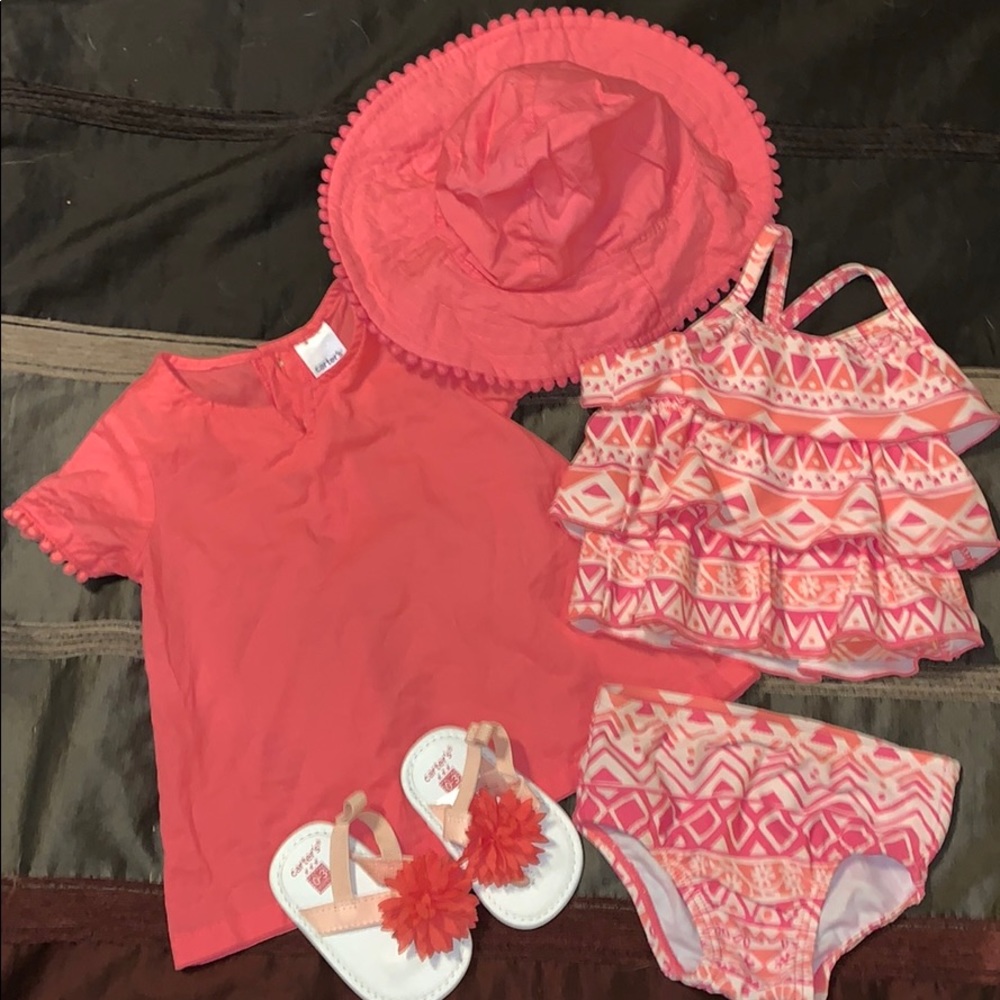 Adorable 5 Piece Baby Girl Swim Set Size 3 Months